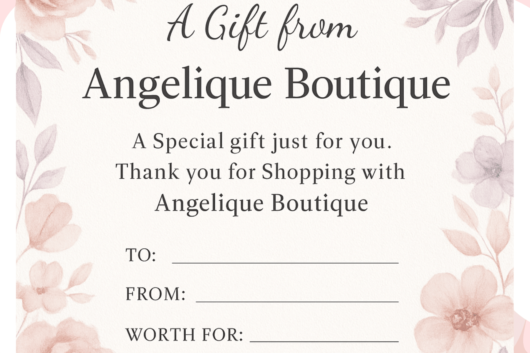 Gift Cards That Never Expire – Angelique Boutique