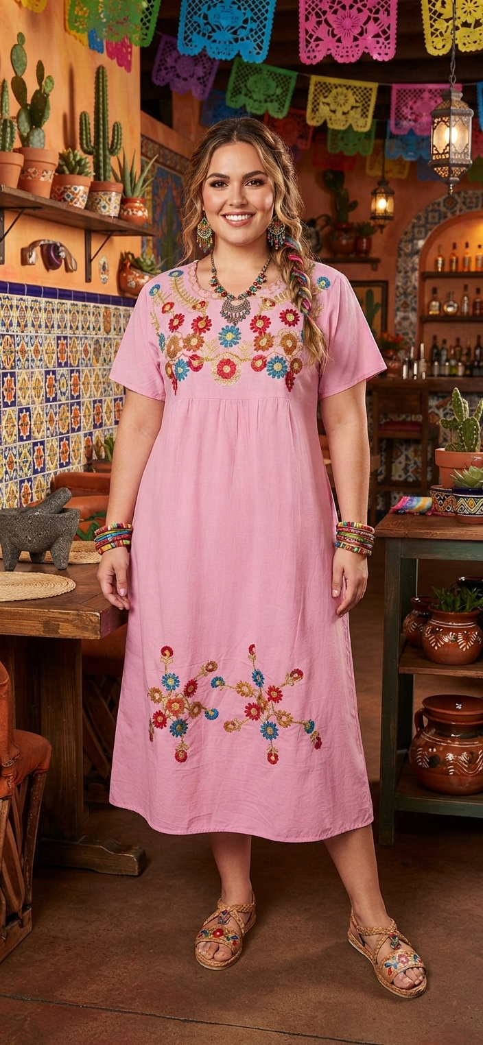 Vestido Midi Floral | Estilo Mexicano Elegante