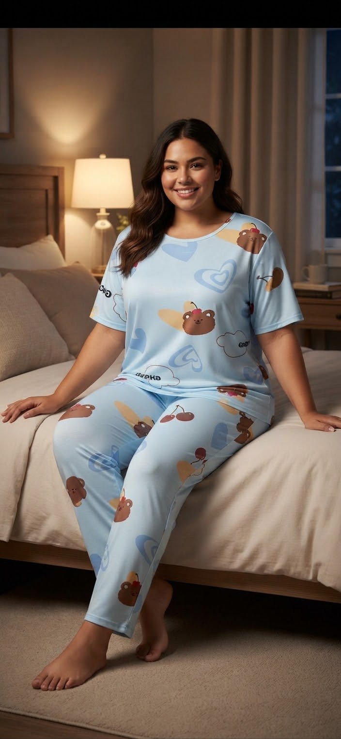 2-Piece Bear Pajama Set – Long Pants with Pockets & Stretch - Angelique Boutique