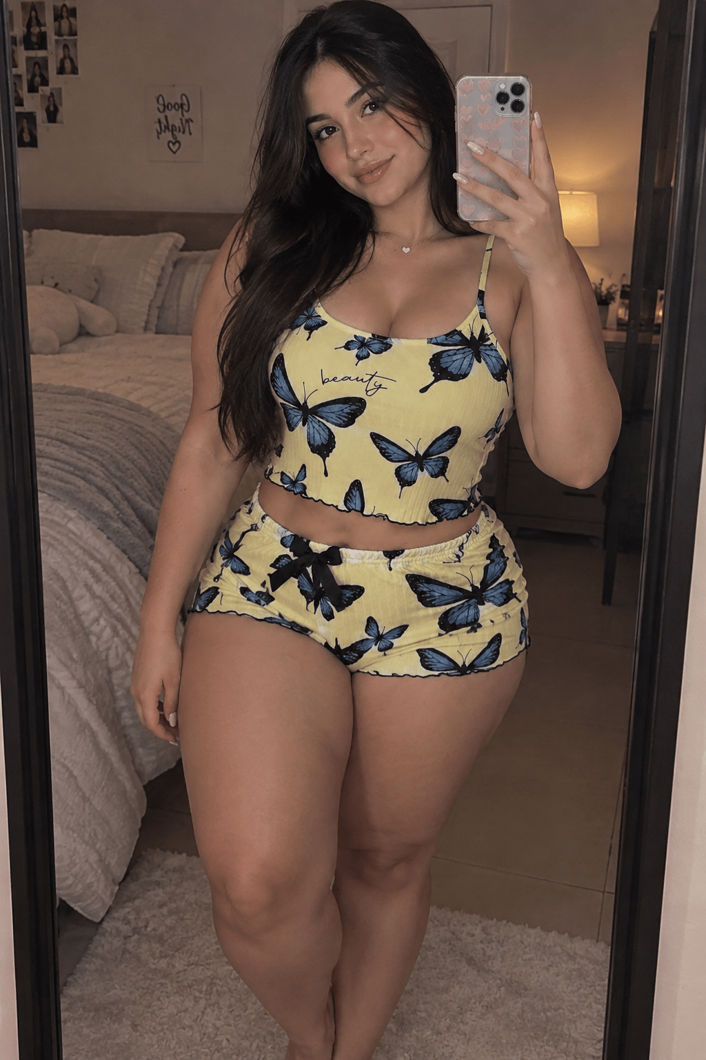 2-Piece Butterfly Pajama Set – Women's Soft Sleepwear - Angelique Boutique