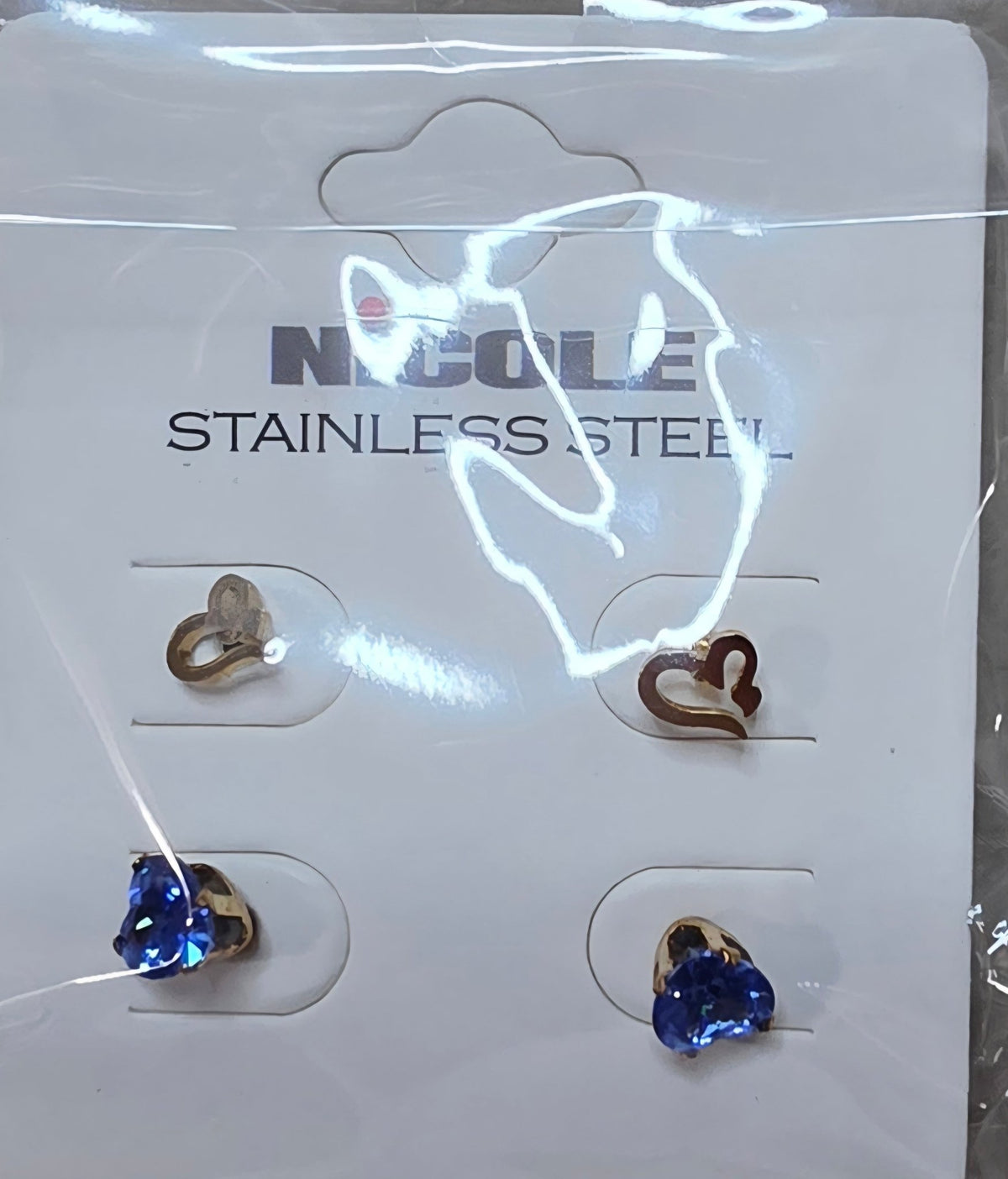 2-Piece Heart & Zirconia Stainless Steel Earring Set for Women - Angelique Boutique