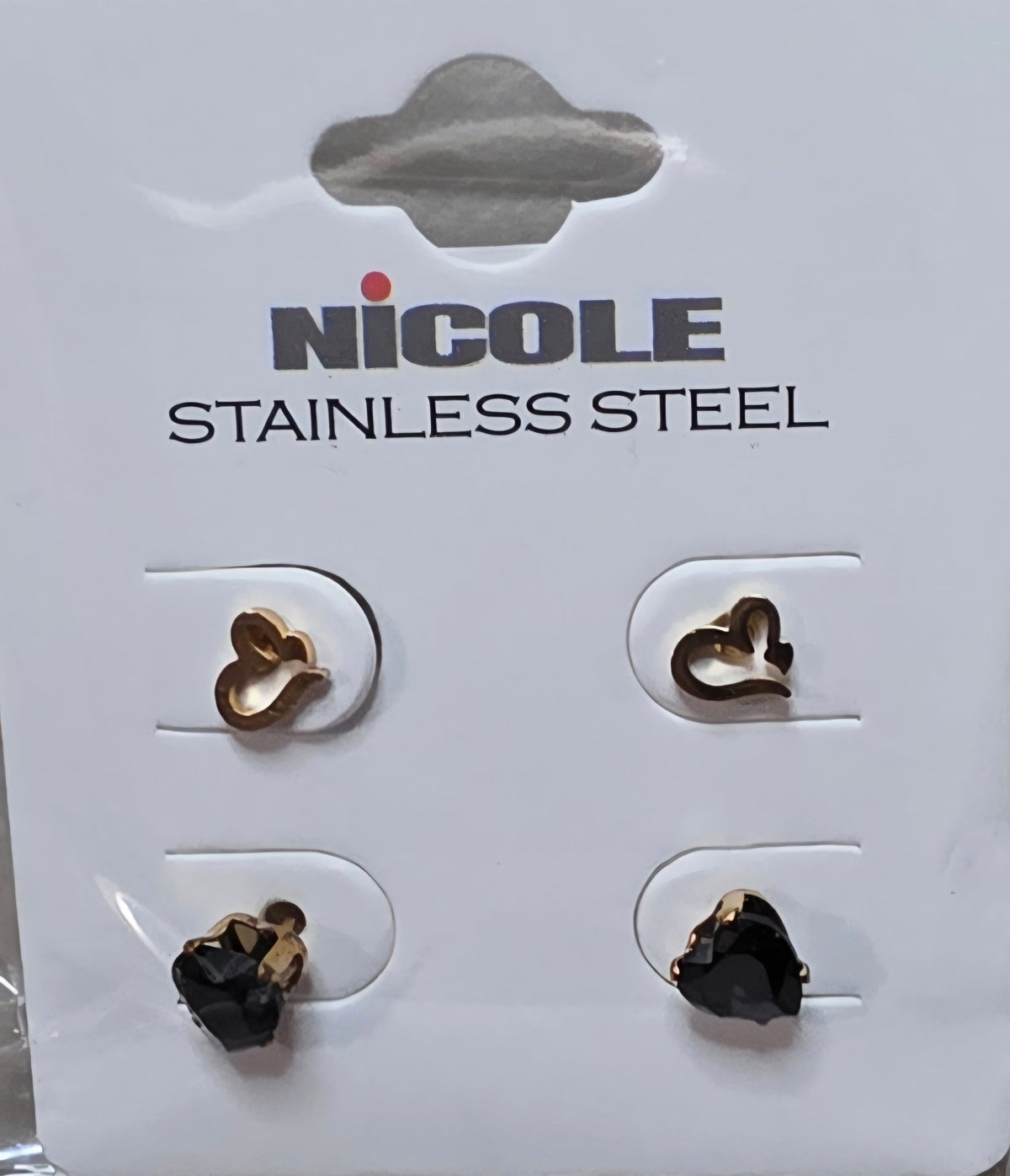 2-Piece Heart & Zirconia Stainless Steel Earring Set for Women - Angelique Boutique