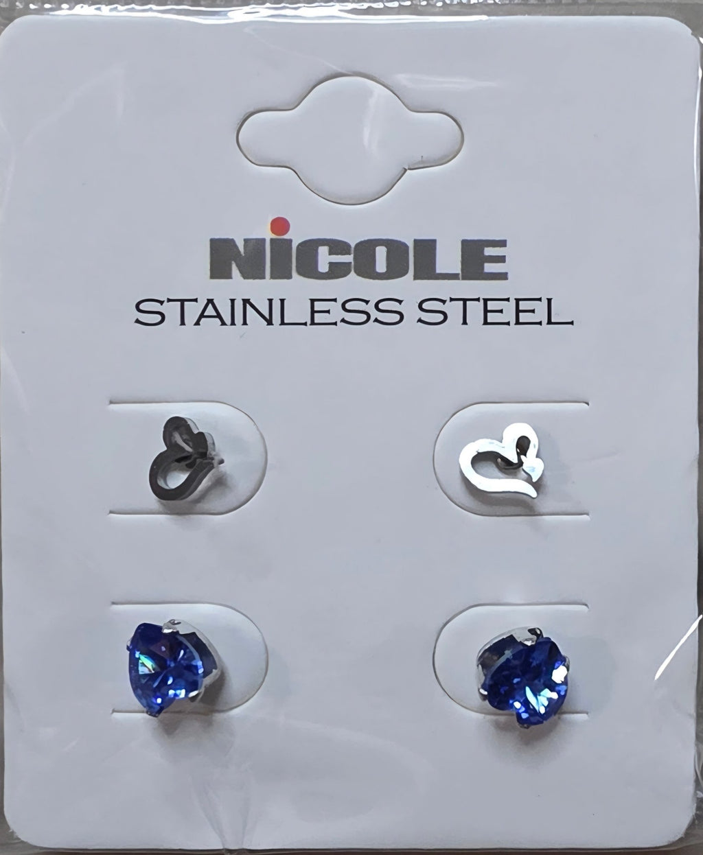 2-Piece Heart & Zirconia Stainless Steel Earring Set for Women - Angelique Boutique