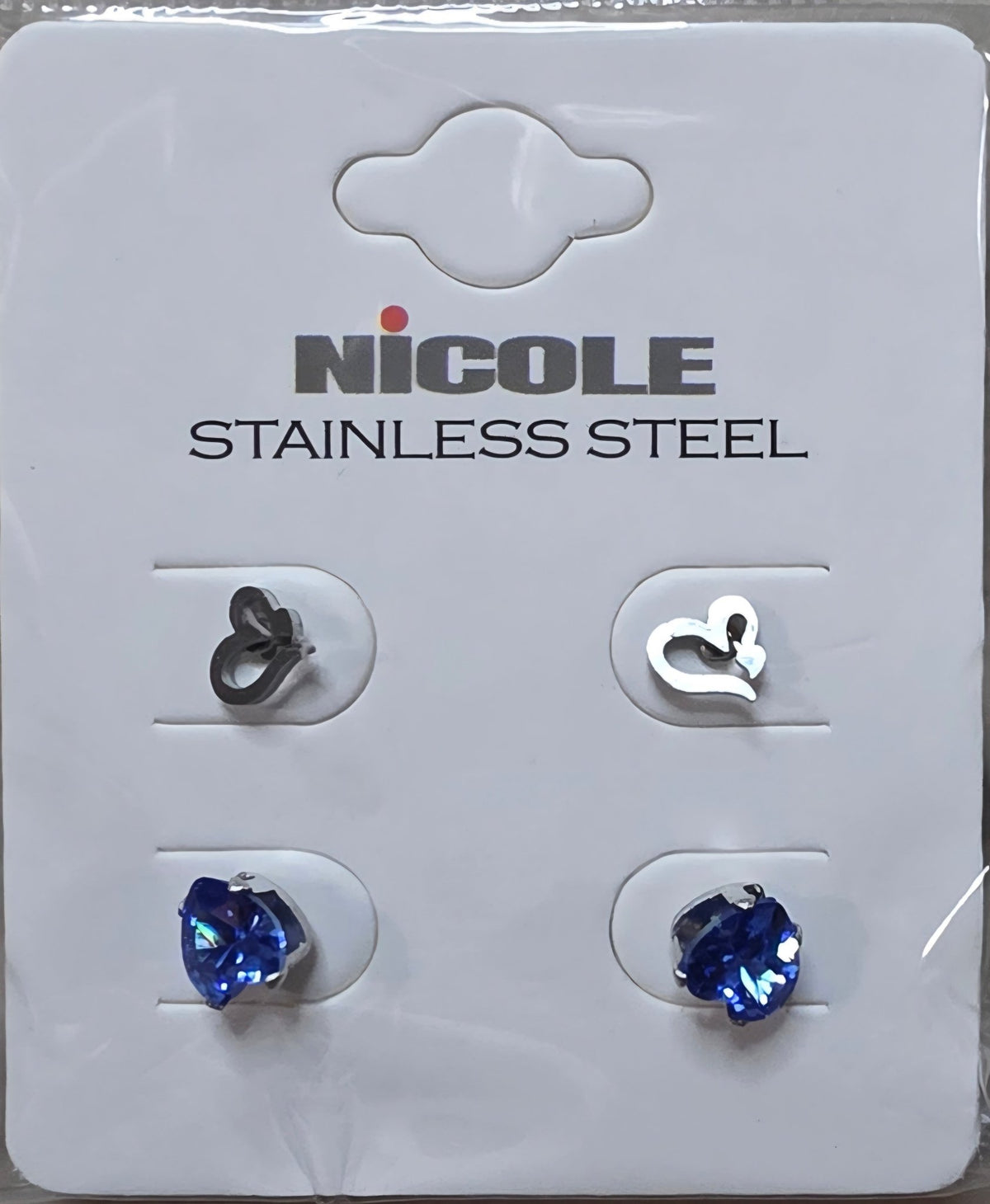 2-Piece Heart & Zirconia Stainless Steel Earring Set for Women - Angelique Boutique
