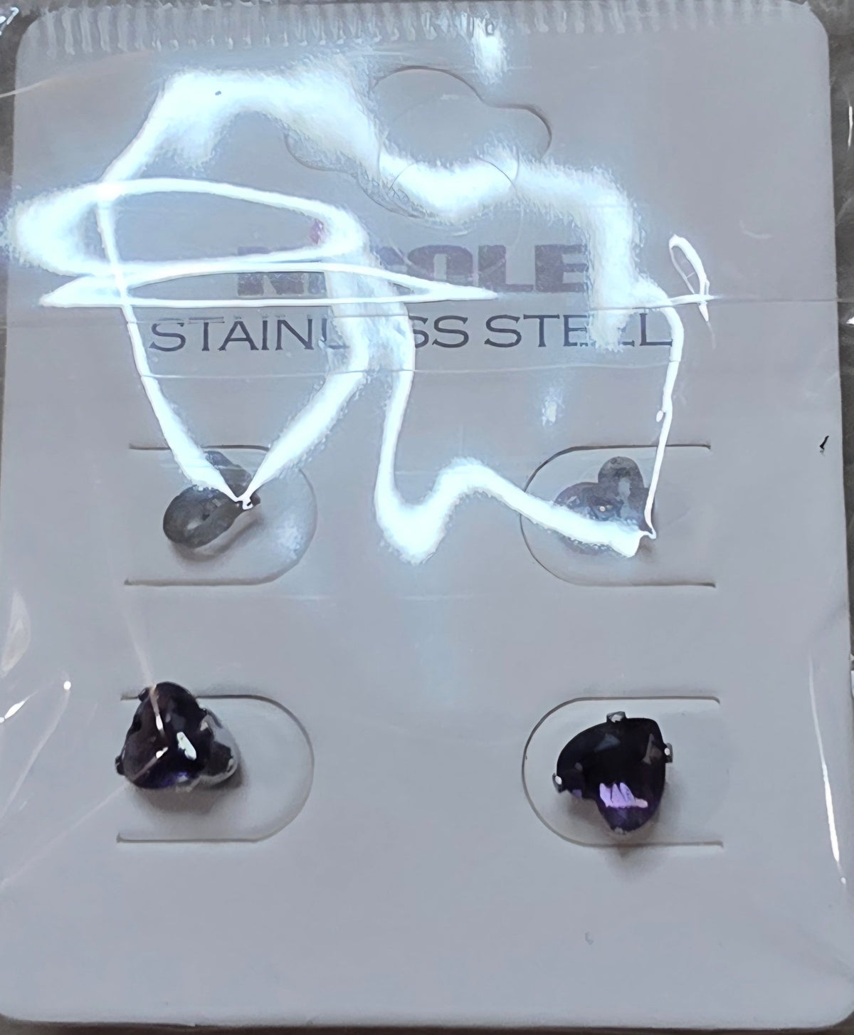 2-Piece Heart & Zirconia Stainless Steel Earring Set for Women - Angelique Boutique