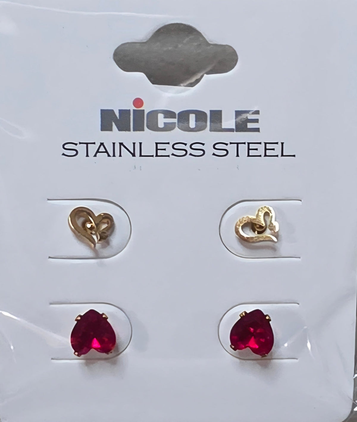 2-Piece Heart & Zirconia Stainless Steel Earring Set for Women - Angelique Boutique