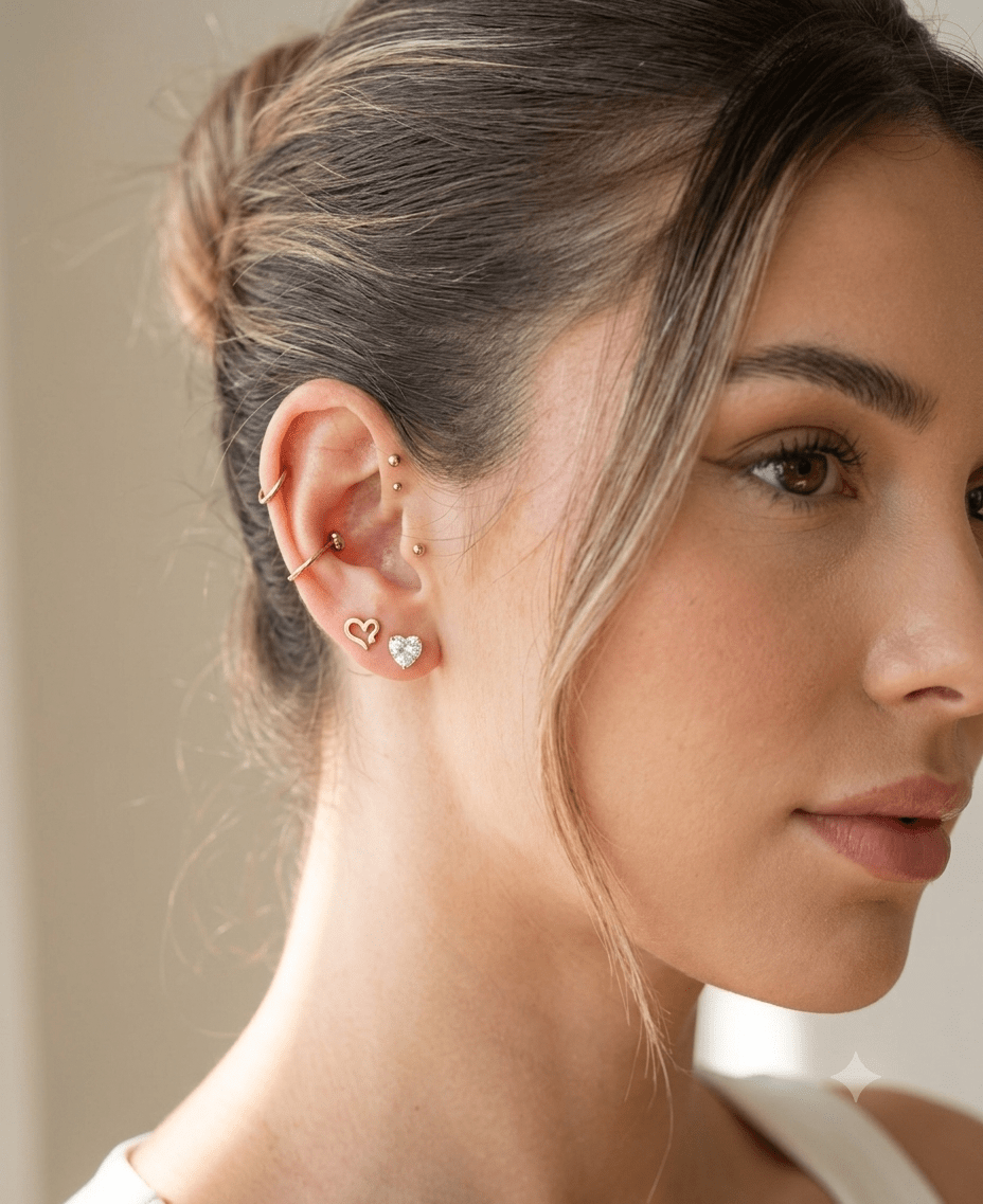 2-Piece Heart & Zirconia Stainless Steel Earring Set for Women - Angelique Boutique