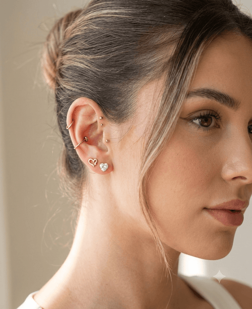 2-Piece Heart & Zirconia Stainless Steel Earring Set for Women - Angelique Boutique