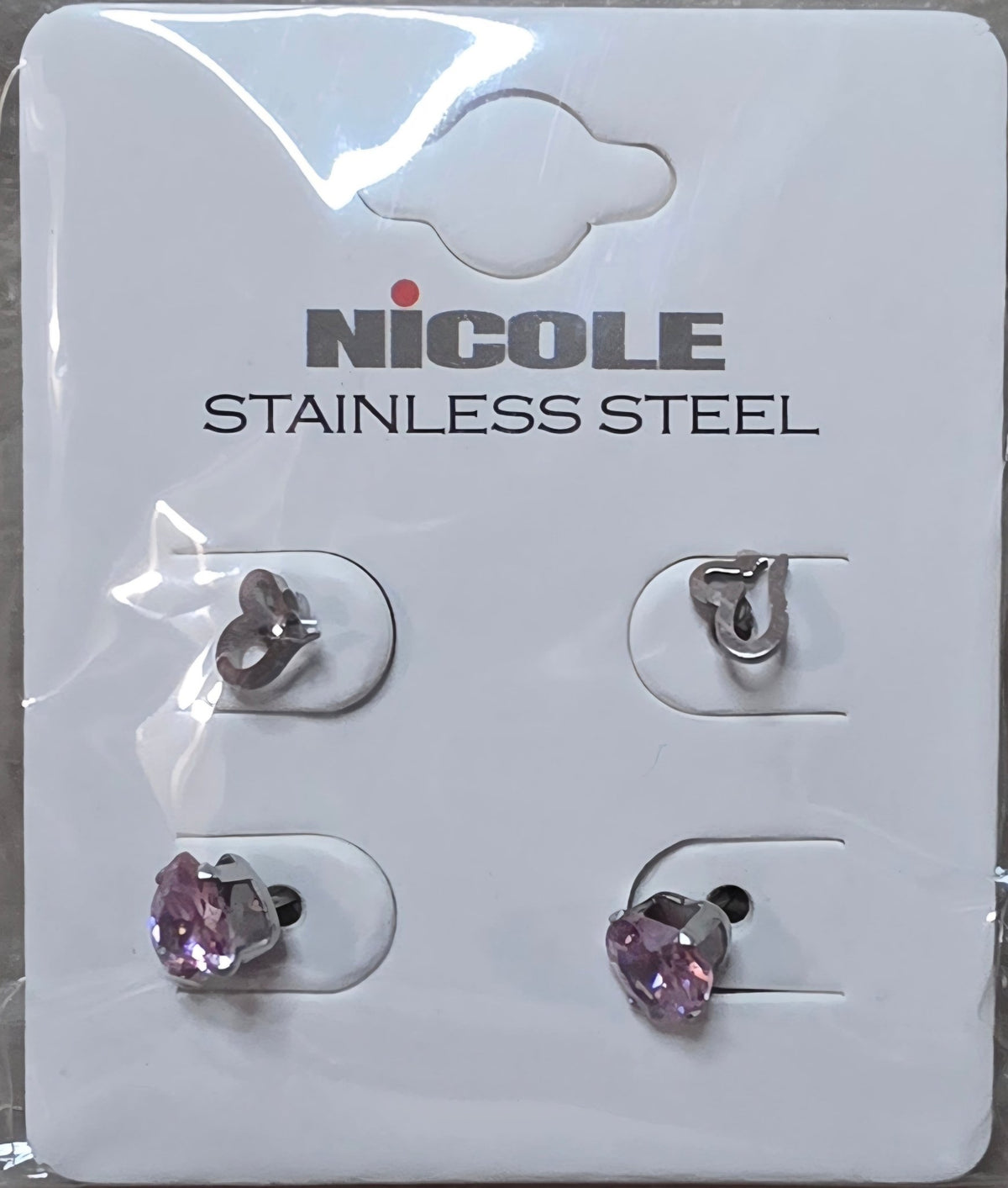 2-Piece Heart & Zirconia Stainless Steel Earring Set for Women - Angelique Boutique