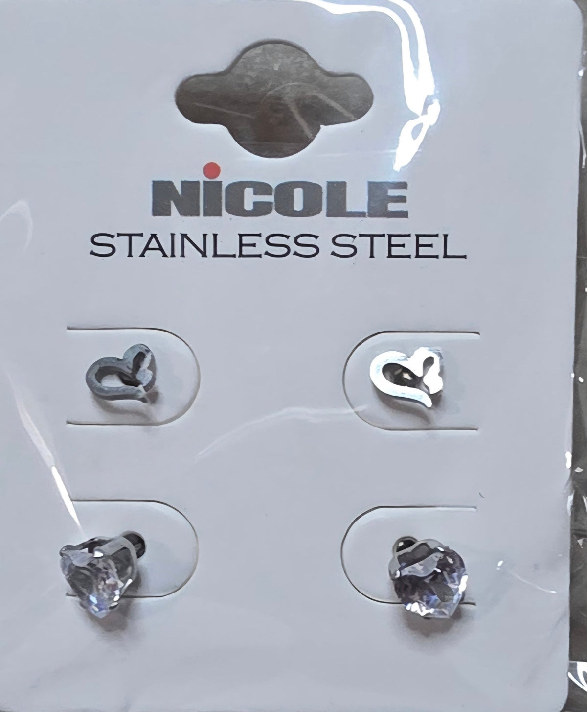 2-Piece Heart & Zirconia Stainless Steel Earring Set for Women - Angelique Boutique