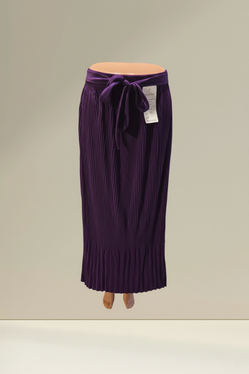 Falda Larga con Tablillas y Cinta Ajustable | Elegante y Cómoda