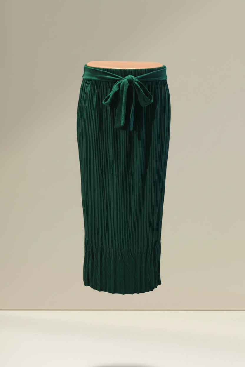 Falda Larga con Tablillas y Cinta Ajustable | Elegante y Cómoda