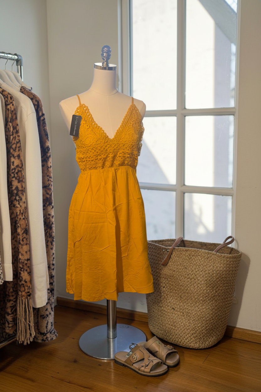 Vestido Corto de Tirantes para Mujer