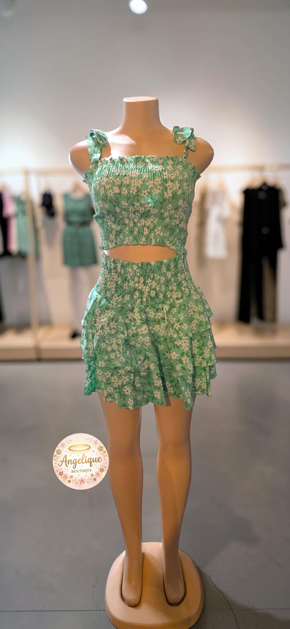 Set Floral de Falda y Blusa