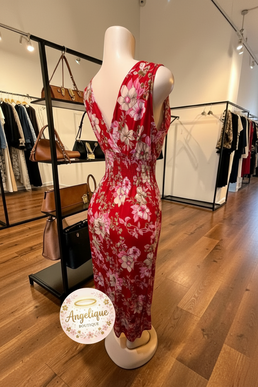Vestido Floral Midi — Elegancia Suave y Comodidad en Movimiento