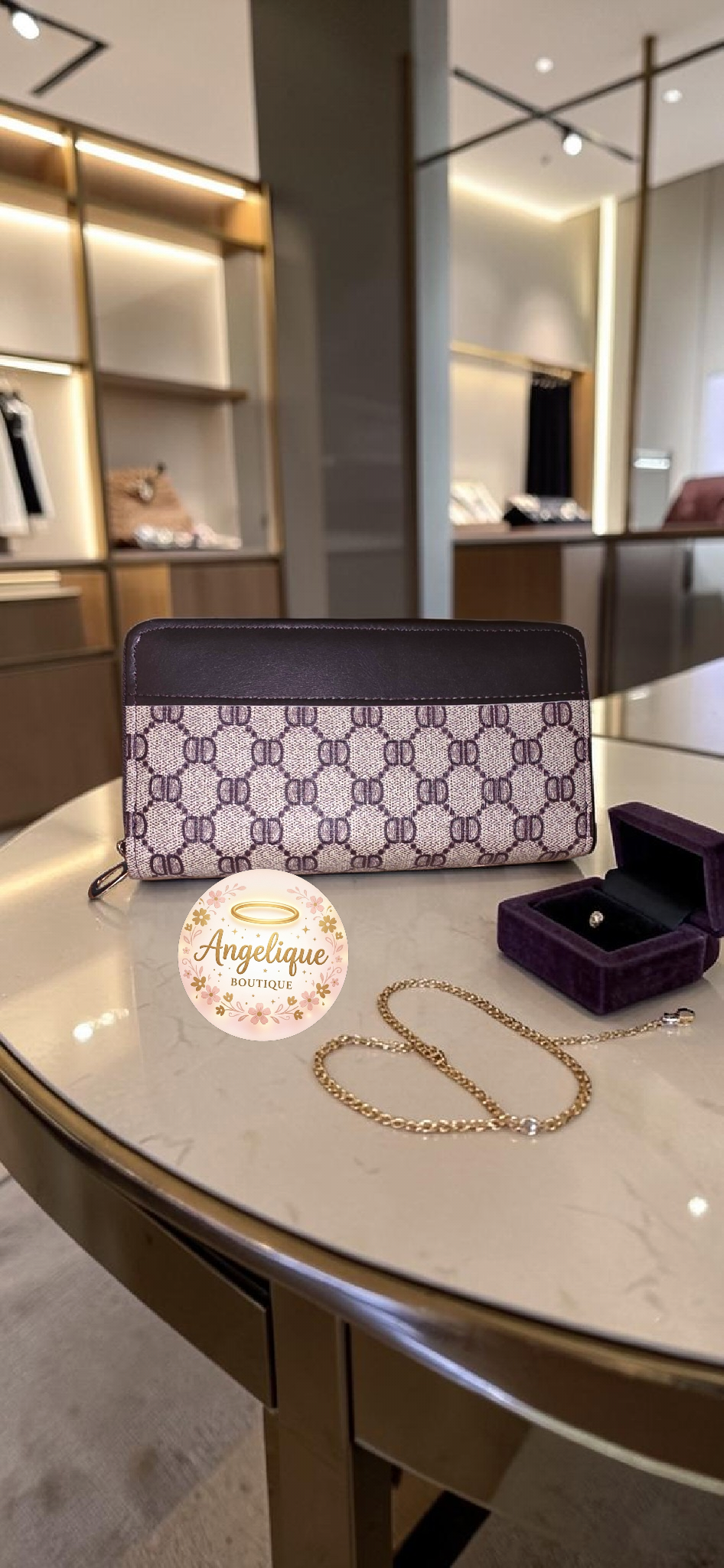 Wallet Espaciosa Estampado Cuadros 👜 | Cuero Sintético Premium | Estilo Elegante