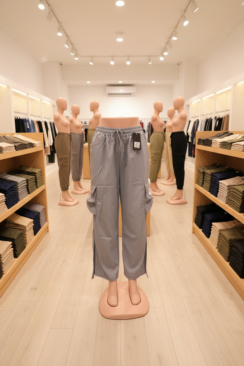 Pantalón Cargo con Bolsillos Laterales 🧳 | Cintura Elástica y Cinta Ajustable | Tallas P-M y G-XG