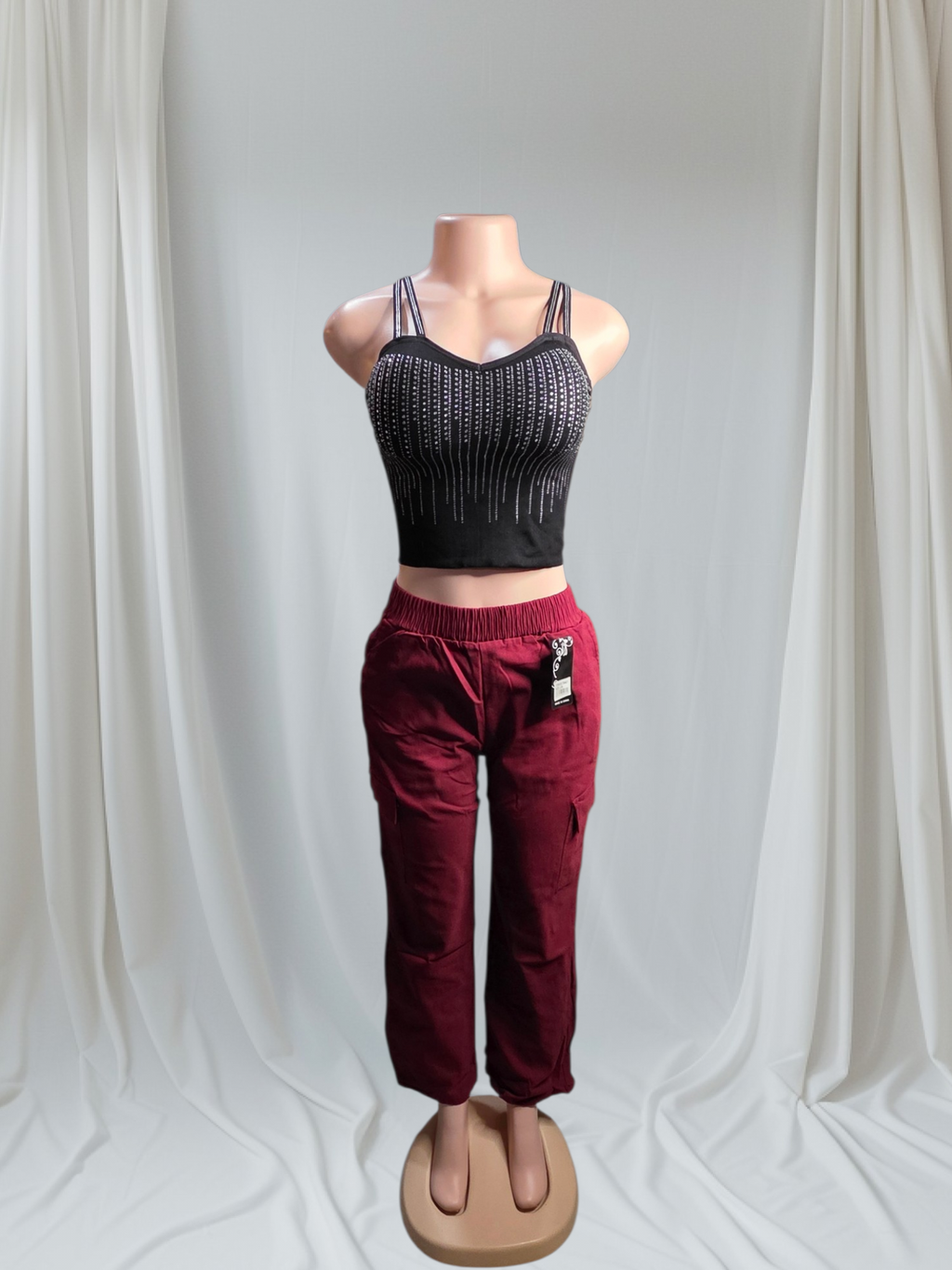 Pantalón Cargo Premium Mujer Cintura Elástica y Bolsillos | Negro Azul Vino Kaki Verde Gris