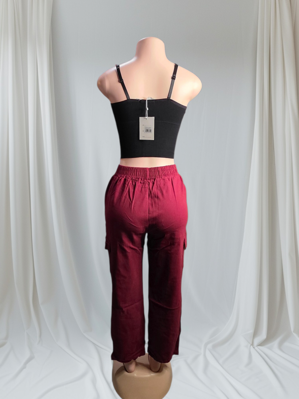 Pantalón Cargo Premium Mujer Cintura Elástica y Bolsillos | Negro Azul Vino Kaki Verde Gris