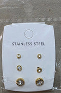 3-Piece Stainless Steel Earrings Set – Small, Medium & Large - Angelique Boutique