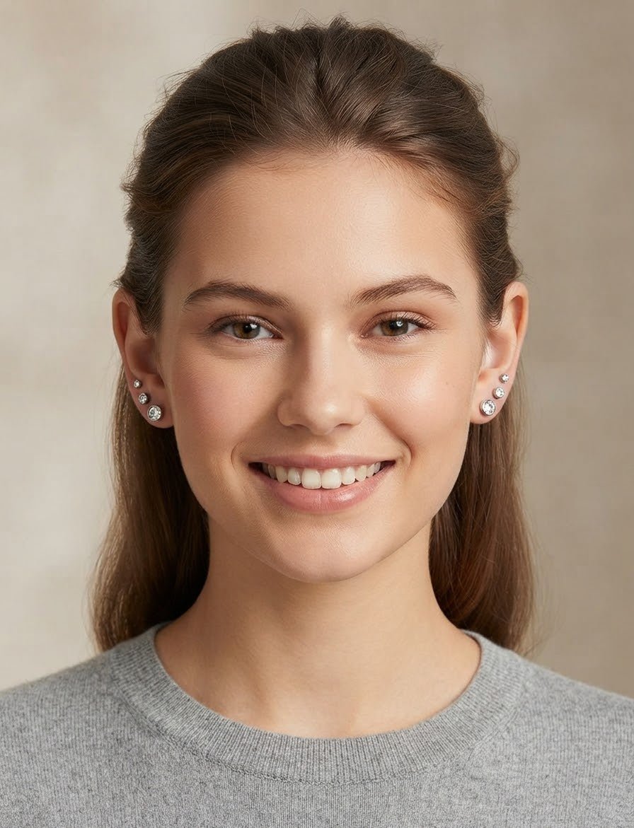 3-Piece Stainless Steel Earrings Set – Small, Medium & Large - Angelique Boutique