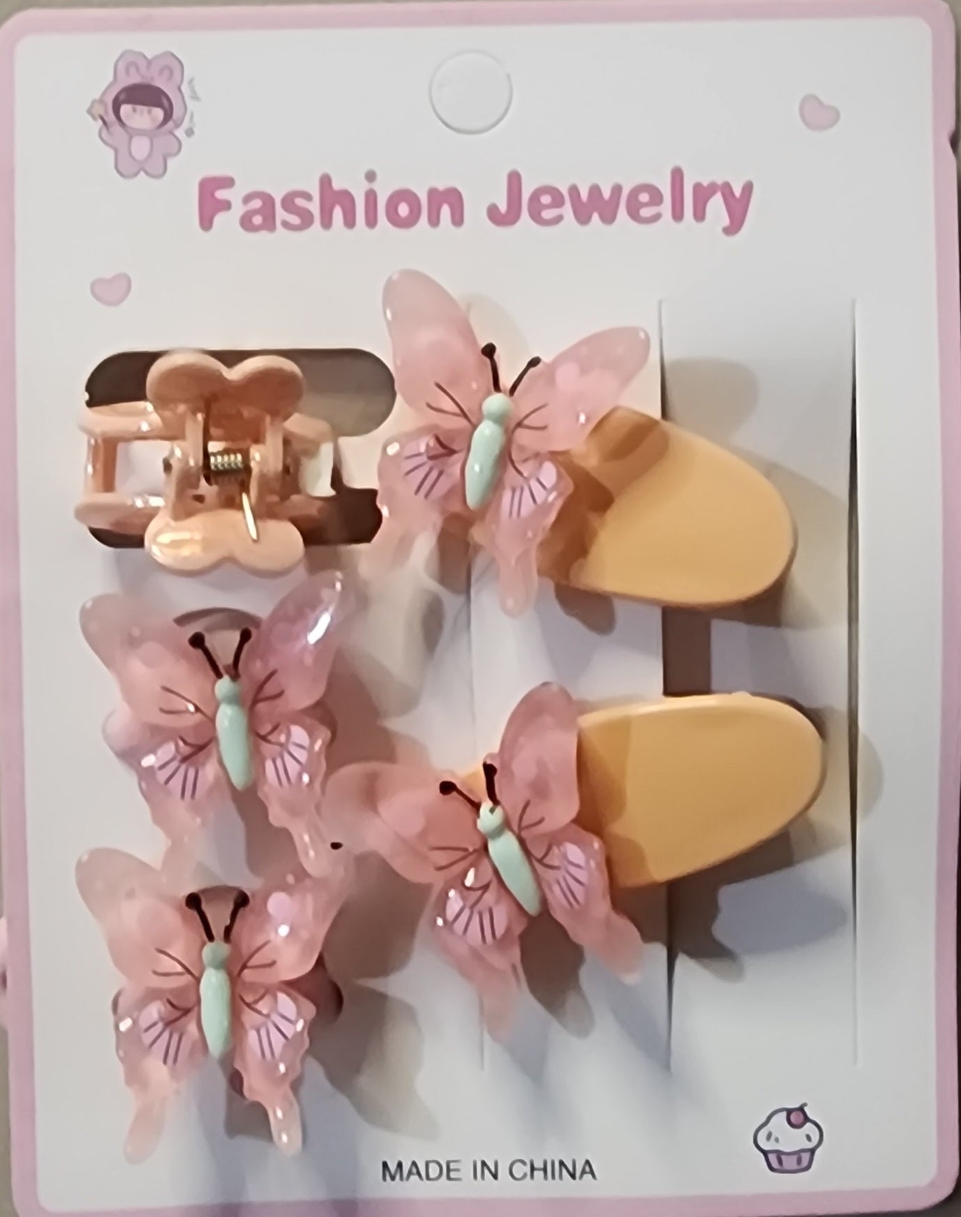 5-Piece Girls Hair Accessories Set – Bows & Clips - Angelique Boutique