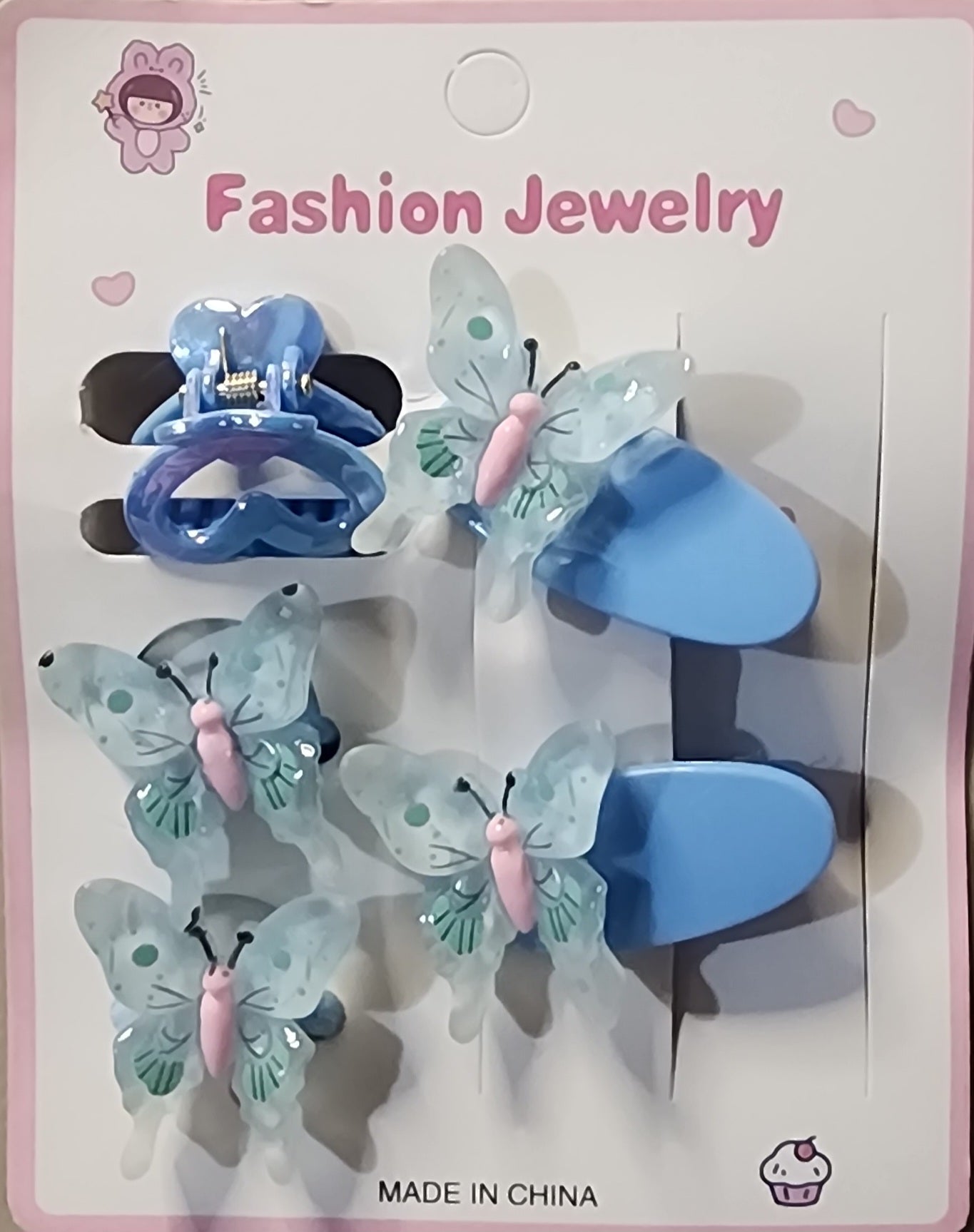 5-Piece Girls Hair Accessories Set – Bows & Clips - Angelique Boutique