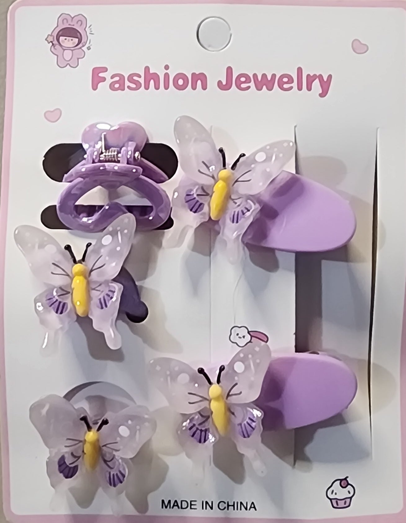 5-Piece Girls Hair Accessories Set – Bows & Clips - Angelique Boutique