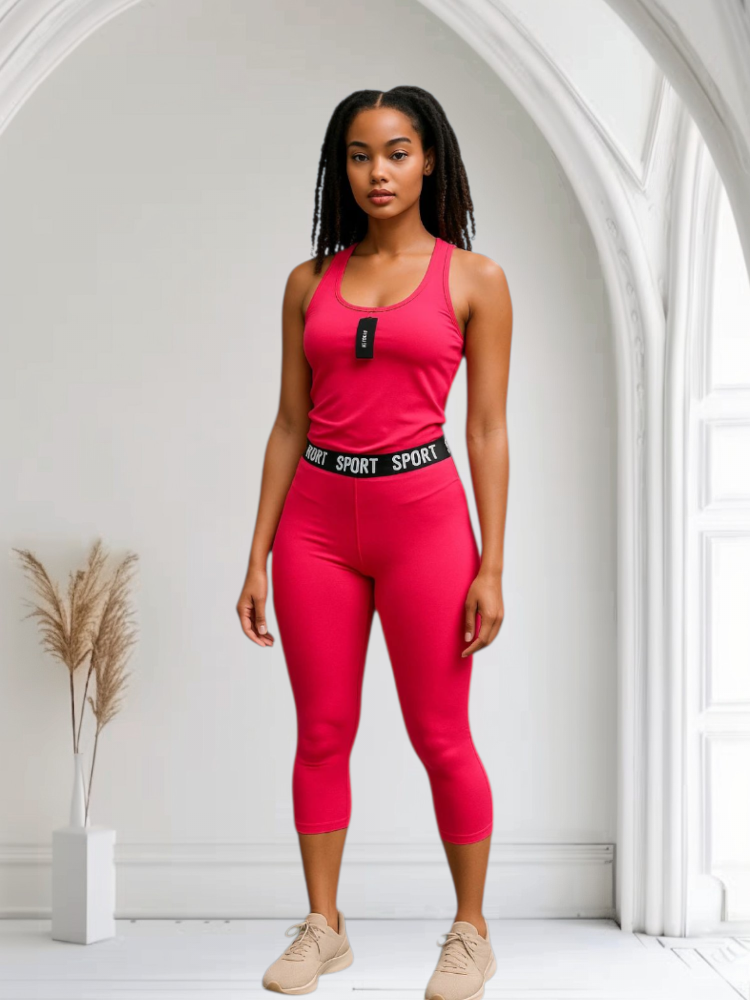 Set Deportivo 2 Piezas | Rojo Vino, Rosa Fucsia, Rojo, Azul Royal, Negro & Blanco