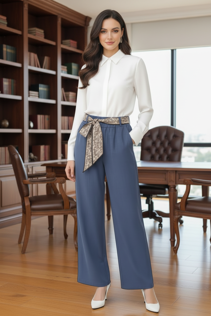 Pantaloneta Palazzo de Vestir 👚 | Cinturón Incluido | Talla Única