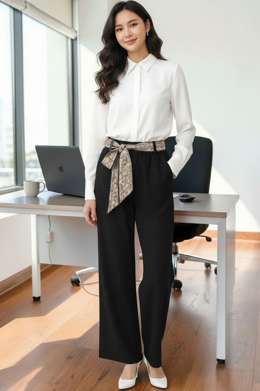 Pantaloneta Palazzo de Vestir 👚 | Cinturón Incluido | Talla Única