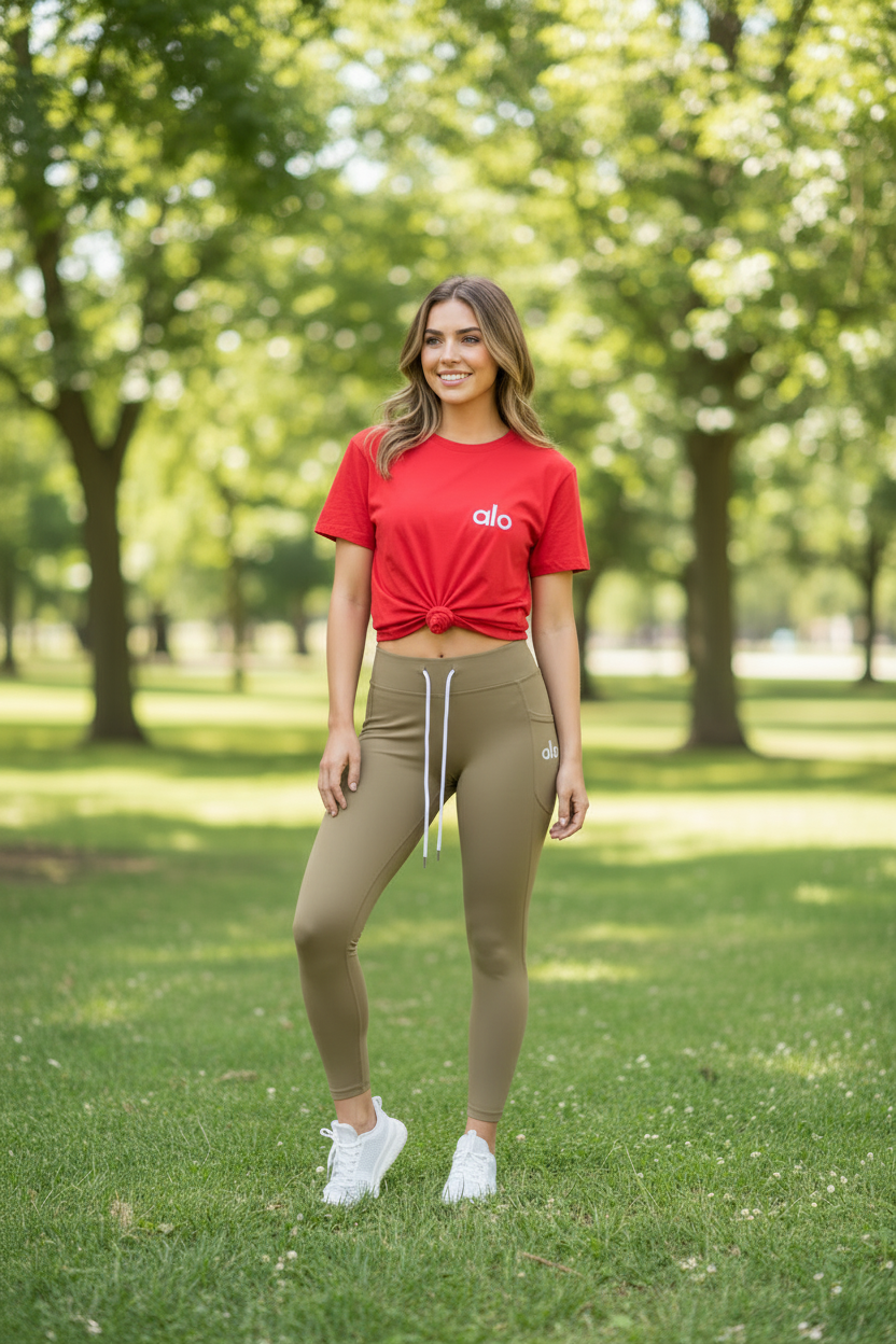 High-Compression Leggings with Side Pockets & Adjustable Waistband