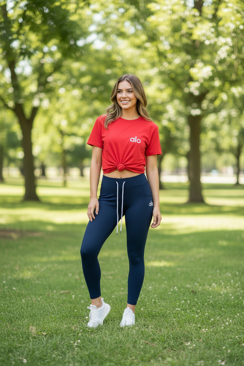 High-Compression Leggings with Side Pockets & Adjustable Waistband