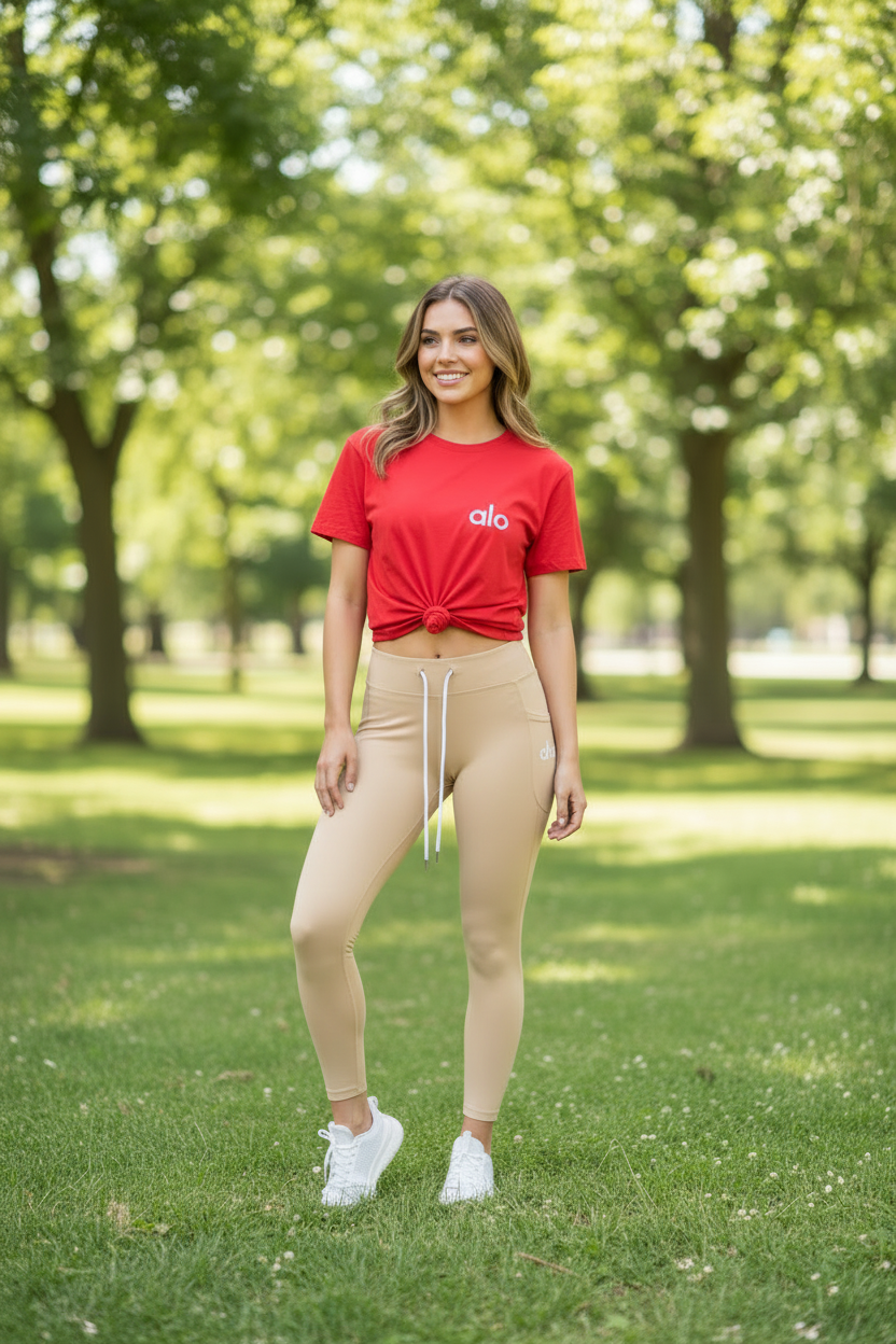 High-Compression Leggings with Side Pockets & Adjustable Waistband