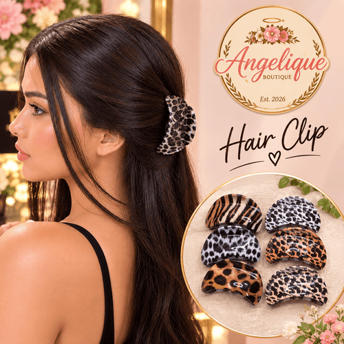 Animal Print Hair Clips – Assorted Styles & Colors - Angelique Boutique