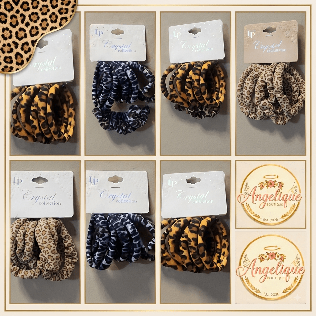 Animal Print Hair Ties Set of 10 – Assorted Patterns - Angelique Boutique