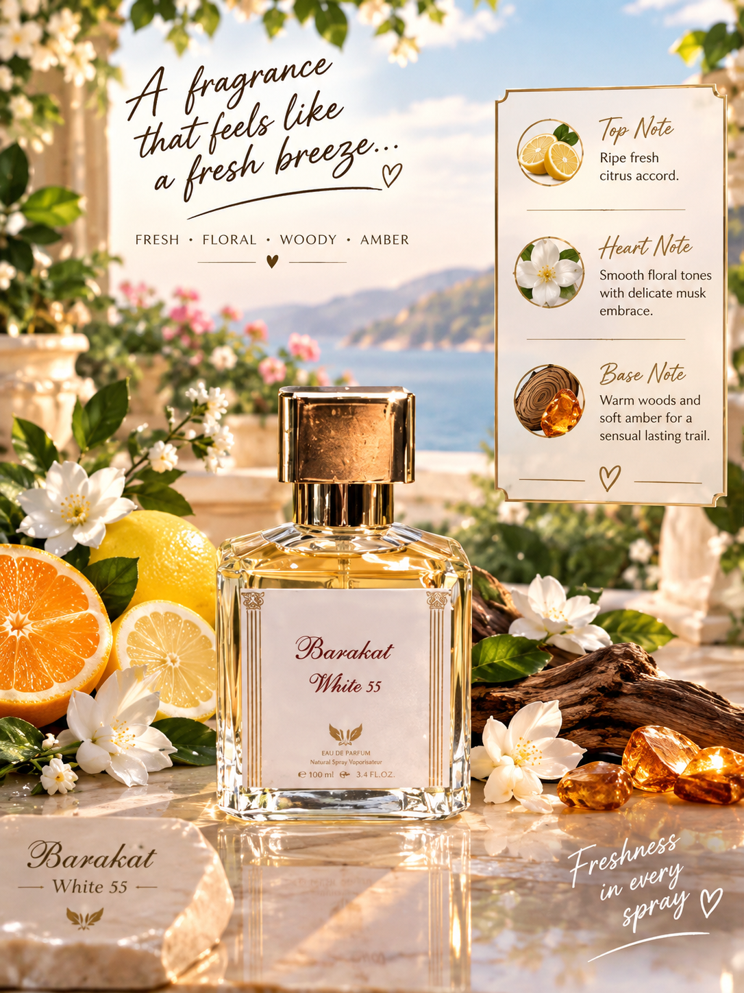 Barakat White 55 Eau de Parfum for Women - Angelique Boutique
