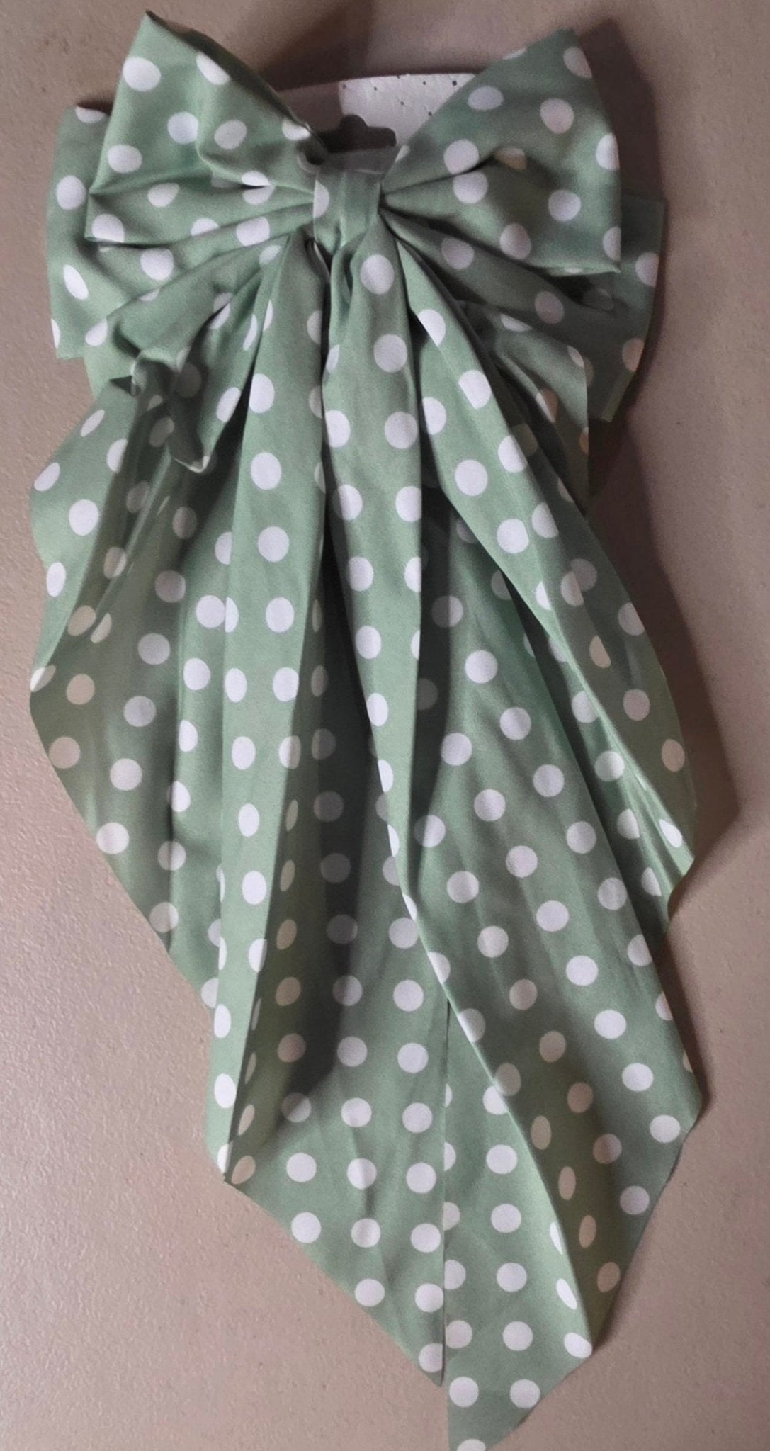 Big Coquette Dot Hair Bow – Oversized Ribbon Hair Accessory - Angelique Boutique