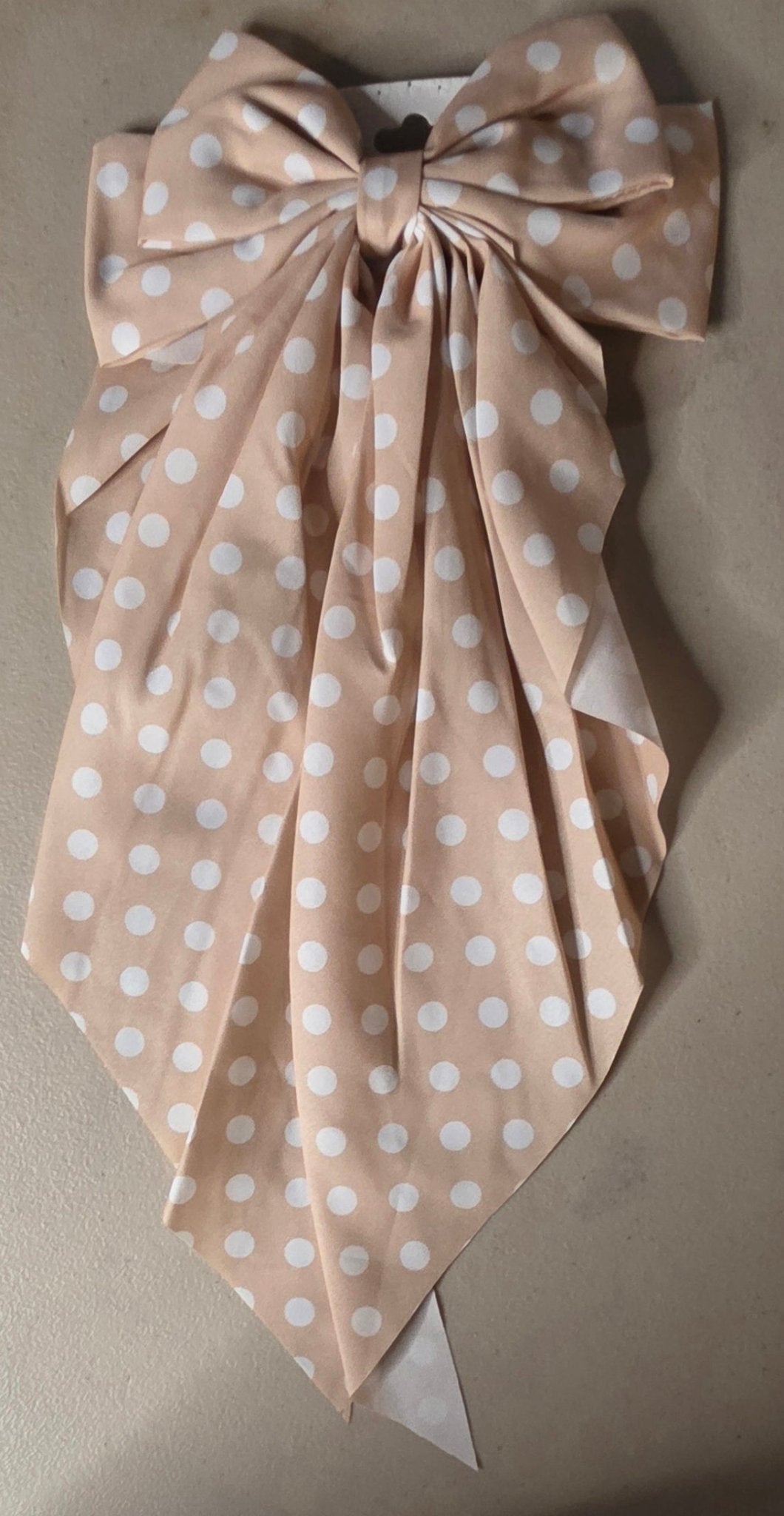 Big Coquette Dot Hair Bow – Oversized Ribbon Hair Accessory - Angelique Boutique