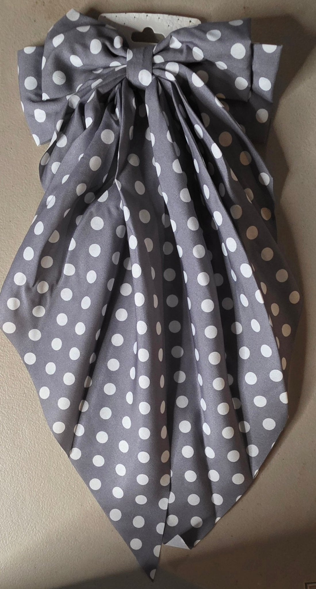 Big Coquette Dot Hair Bow – Oversized Ribbon Hair Accessory - Angelique Boutique