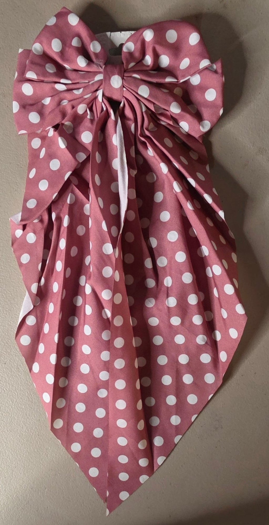 Big Coquette Dot Hair Bow – Oversized Ribbon Hair Accessory - Angelique Boutique