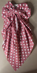 Big Coquette Dot Hair Bow – Oversized Ribbon Hair Accessory - Angelique Boutique
