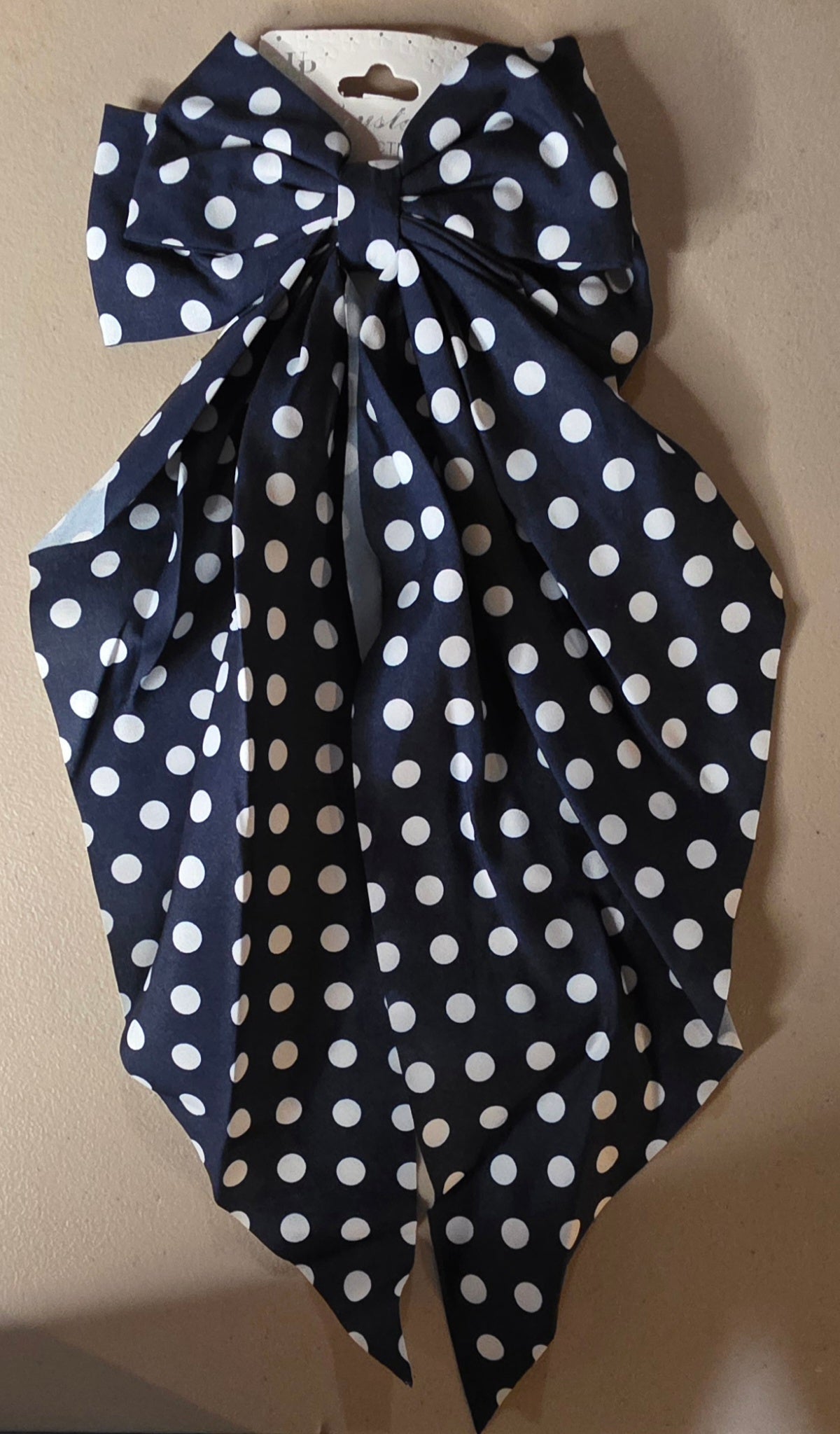 Big Coquette Dot Hair Bow – Oversized Ribbon Hair Accessory - Angelique Boutique