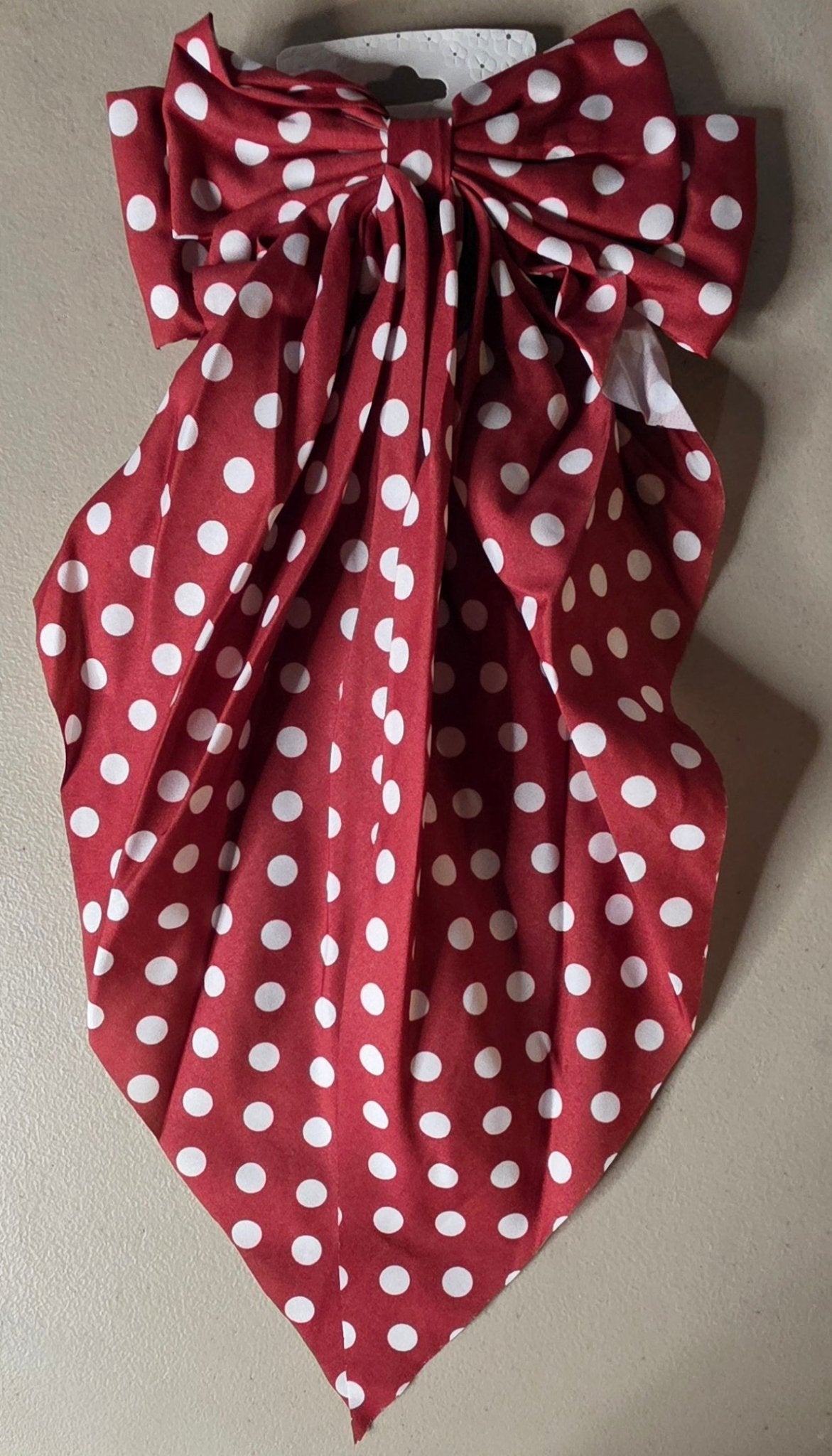 Big Coquette Dot Hair Bow – Oversized Ribbon Hair Accessory - Angelique Boutique