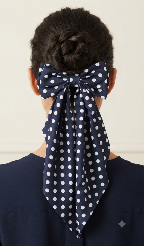 Big Coquette Dot Hair Bow – Oversized Ribbon Hair Accessory - Angelique Boutique