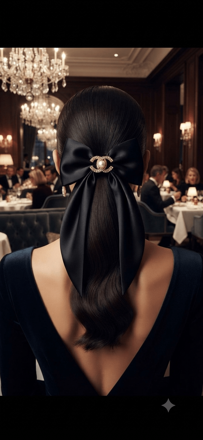 Big Satin Coquette Hair Bow for Women – Pearl Brooch 6 Colors - Angelique Boutique