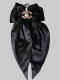 Big Satin Coquette Hair Bow for Women – Pearl Brooch 6 Colors - Angelique Boutique