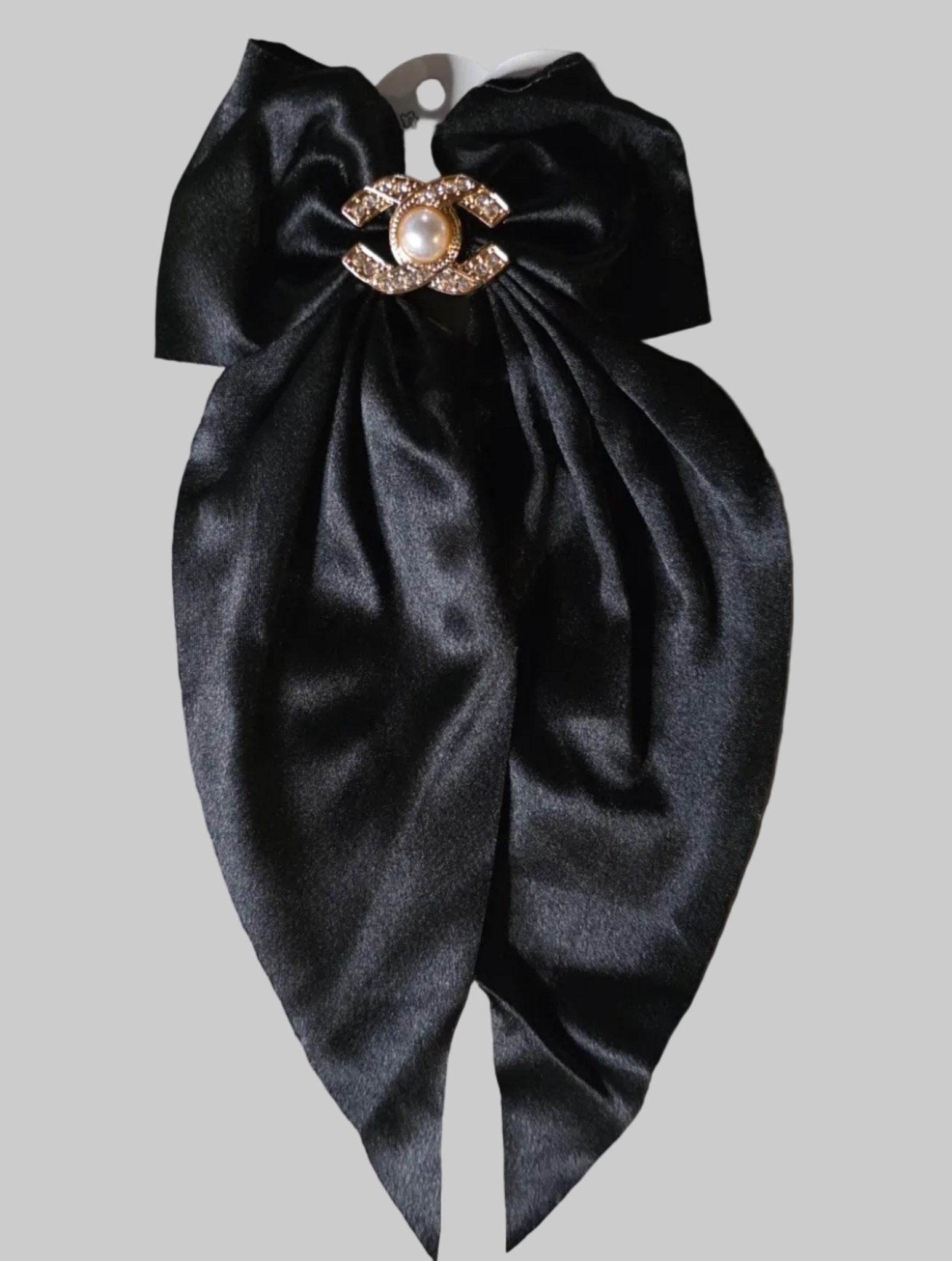 Big Satin Coquette Hair Bow for Women – Pearl Brooch 6 Colors - Angelique Boutique