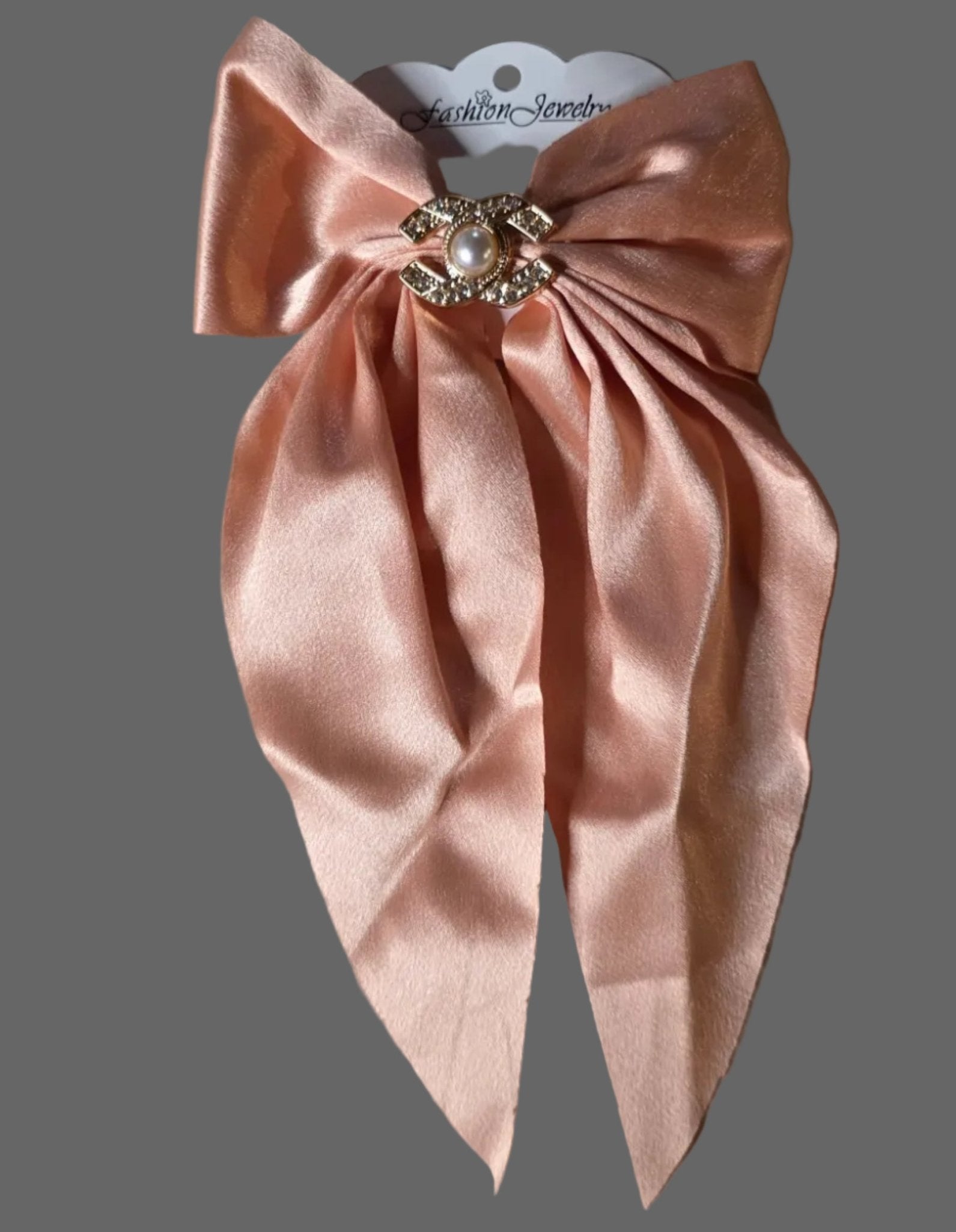Big Satin Coquette Hair Bow for Women – Pearl Brooch 6 Colors - Angelique Boutique