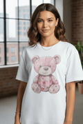 Blusa Manga Corta de Osita con Pedrería y Brillo | Duradera y Glamorosa | Angelique Boutique